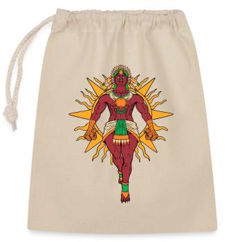 Dieu aztèque du soleil - Tonatiuh - Sac cadeau en coton avec cordon (25 x 30 cm) - nature - Devant