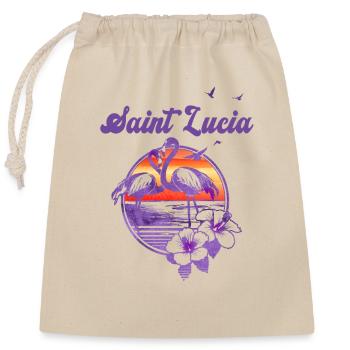 Saint Lucia Artistic Sunset Vacation Souvenir - Closable cotton gift bag (25x30cm) - nature - Front