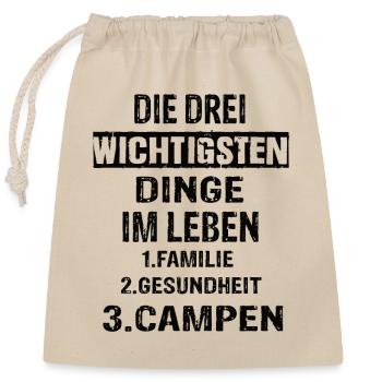 Campen - Verschließbarer Geschenkbeutel aus Baumwolle (25x30cm) - Natur - Vorne