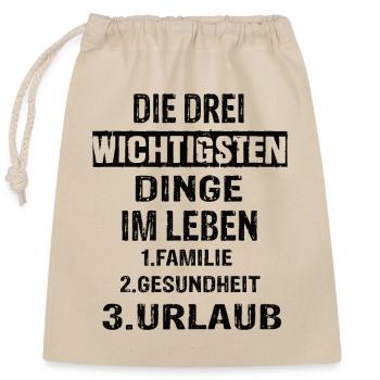 Urlaub - Verschließbarer Geschenkbeutel aus Baumwolle (25x30cm) - Natur - Vorne