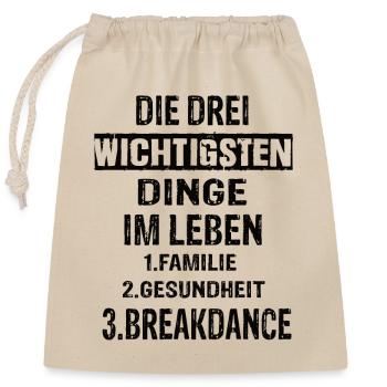 Breakdance - Verschließbarer Geschenkbeutel aus Baumwolle (25x30cm) - Natur - Vorne