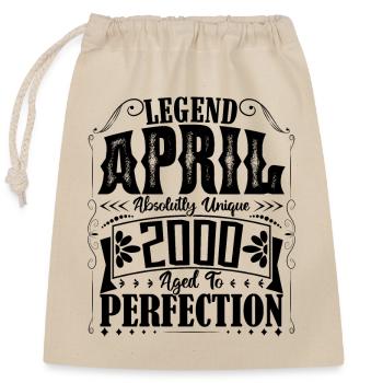 Avril 2000. Anniversaire avril 2000. Cadeau 2000. - Sac cadeau en coton avec cordon (25 x 30 cm) - nature - Devant