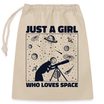 Juste une fille qui aime l’astronomie cosmologiste spatiale - Sac cadeau en coton avec cordon (25 x 30 cm) - nature - Devant
