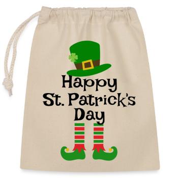 St Patricks Day Accessories Ireland Shamrock Decoration - Closable cotton gift bag (25x30cm) - nature - Front
