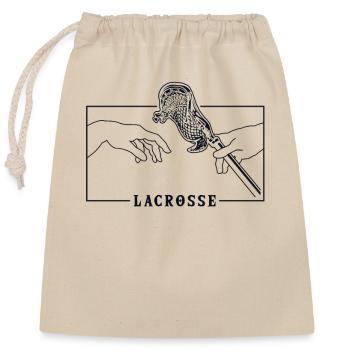 Michelangelo Creation of Adam Lacrosse Lax - Verschließbarer Geschenkbeutel aus Baumwolle (25x30cm) - Natur - Vorne