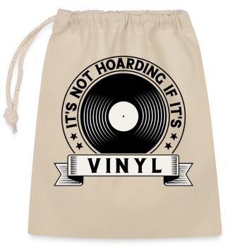 Retro Vinyl Collection Record Turntable - Closable cotton gift bag (25x30cm) - nature - Front