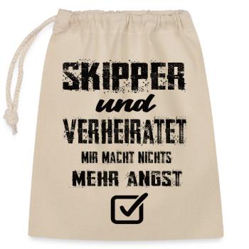 Skipper - Verschließbarer Geschenkbeutel aus Baumwolle (25x30cm) - Natur - Vorne