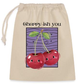 Cherry-ish You - Verschließbarer Geschenkbeutel aus Baumwolle (25x30cm) - Natur - Vorne