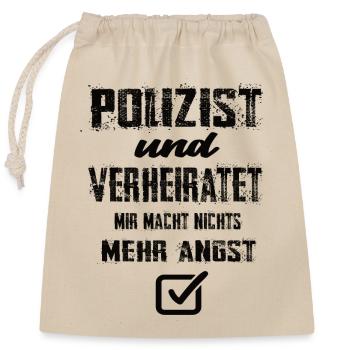 Polizist und Verheiratet - Verschließbarer Geschenkbeutel aus Baumwolle (25x30cm) - Natur - Vorne