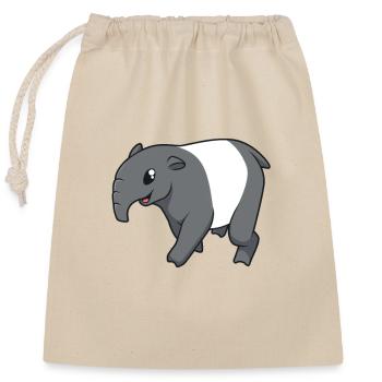 Kawaii Tapir - Verschließbarer Geschenkbeutel aus Baumwolle (25x30cm) - Natur - Vorne
