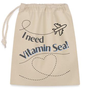 I need vitamin sea - Closable cotton gift bag (25x30cm) - nature - Front