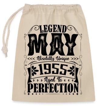 Mai 1955. Anniversaire mai 1955. Cadeau may 1955. - Sac cadeau en coton avec cordon (25 x 30 cm) - nature - Devant