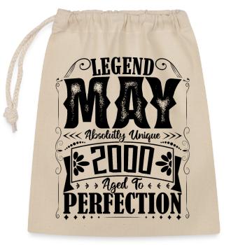 Mai 2000. Anniversaire mai 2000. Cadeau may 2000. - Sac cadeau en coton avec cordon (25 x 30 cm) - nature - Devant