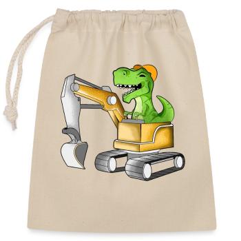 TREX drives excavator driver - Closable cotton gift bag (25x30cm) - nature - Front