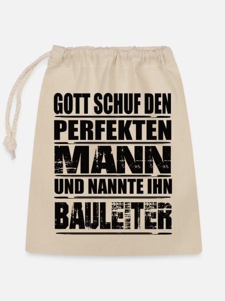 Bauleiter - Verschließbarer Geschenkbeutel aus Baumwolle (25x30cm) - Natur