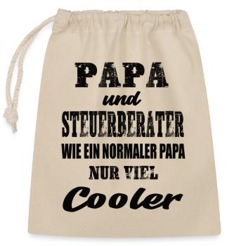 Papa und Steuerberater - Verschließbarer Geschenkbeutel aus Baumwolle (25x30cm) - Natur - Vorne