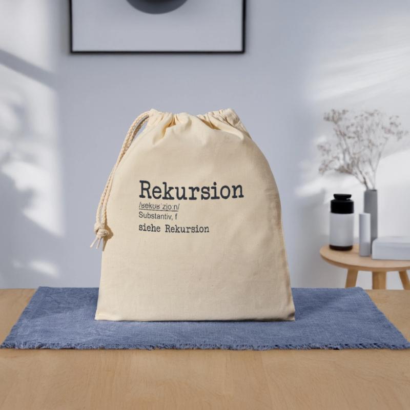Rekursion Definition Softwareentwickler Coder Verschließbarer Geschenkbeutel aus Baumwolle (25x30cm)