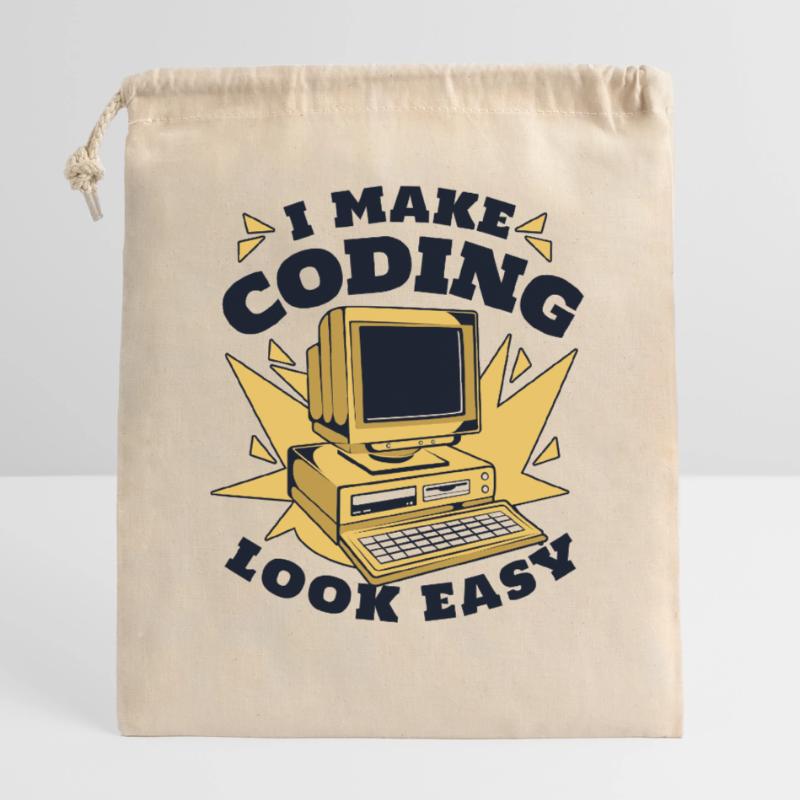 I Make Coding Look Easy Developer Coder Verschließbarer Geschenkbeutel aus Baumwolle (25x30cm)