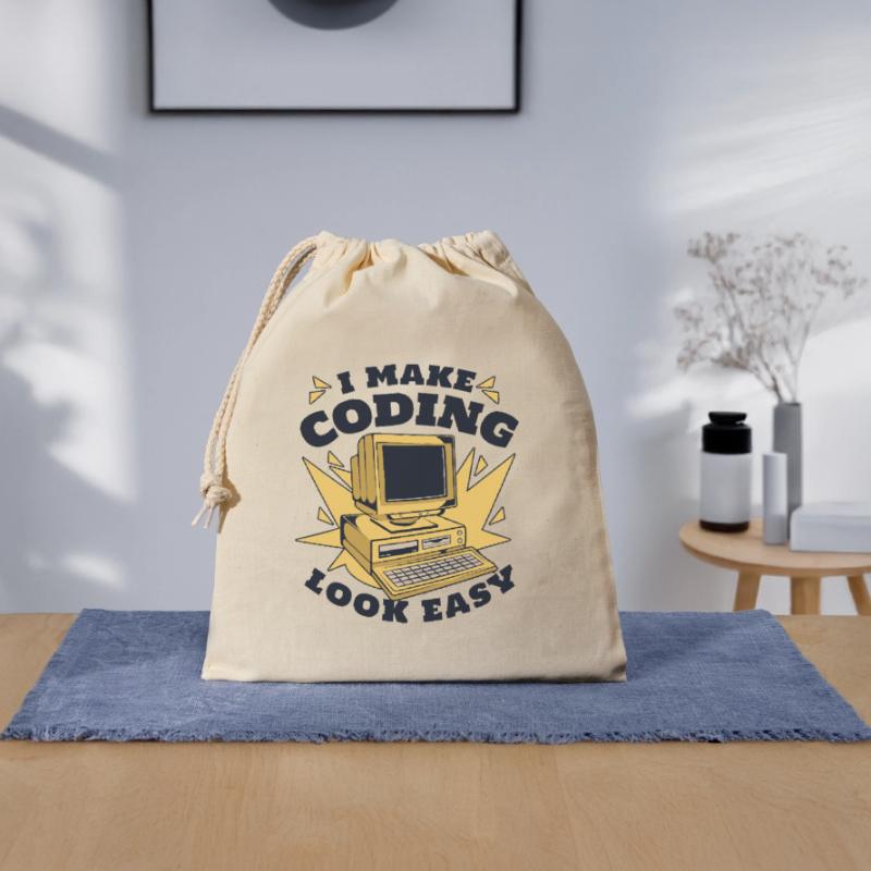 I Make Coding Look Easy Developer Coder Verschließbarer Geschenkbeutel aus Baumwolle (25x30cm)