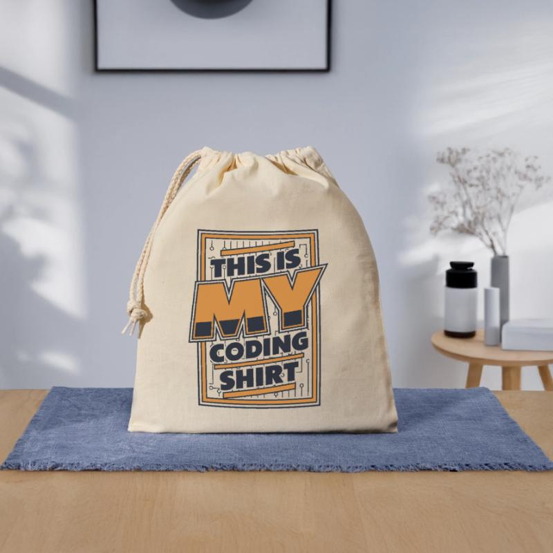 This Is My Coding Clothing Developer Coder Verschließbarer Geschenkbeutel aus Baumwolle (25x30cm)