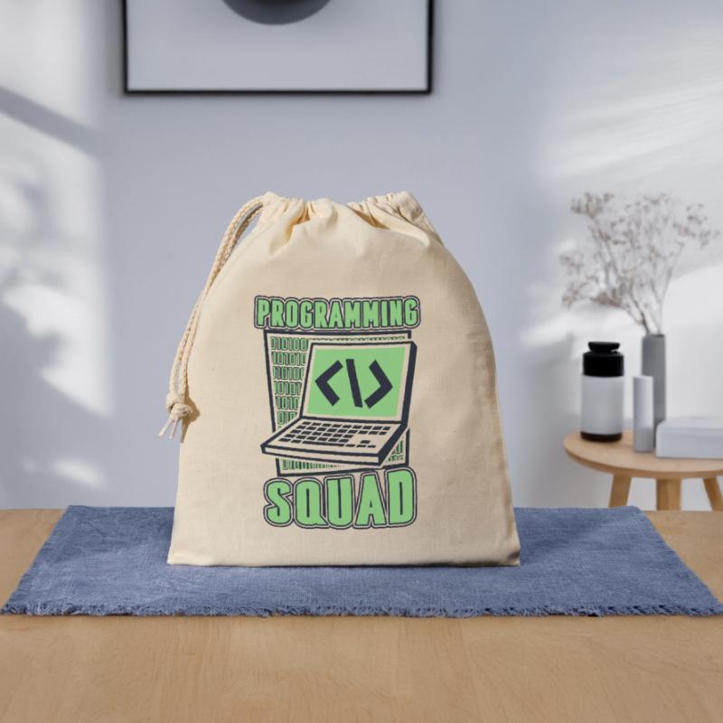 Programming Squad Software Developer Developer Closable cotton gift bag (25x30cm)