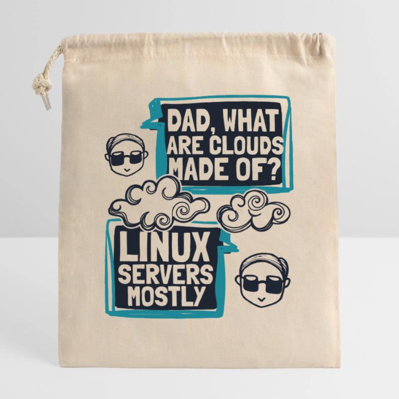 Papa quels sont les clouds faits de Developer Coder Sac cadeau en coton avec cordon (25 x 30 cm)