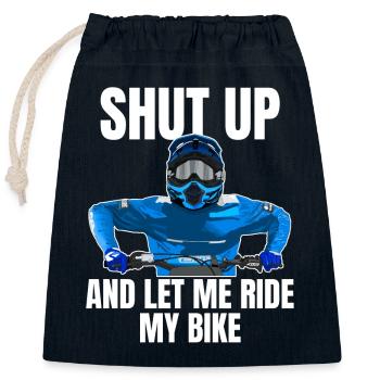 Motocross / Enduro / Freestyle mx / Dirtbike retro - Closable cotton gift bag (25x30cm) - navy - Front