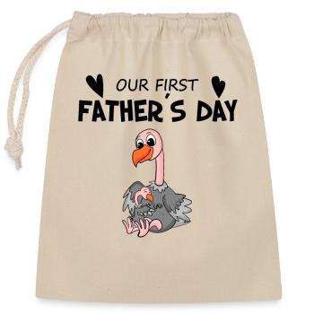 Father’s Day - Closable cotton gift bag (25x30cm) - nature - Front