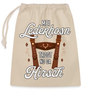 Trachtenshirt Herren Trachten T-Shirt Lederhose - Verschließbarer Geschenkbeutel aus Baumwolle (25x30cm) - Natur - Vorne