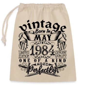 Geburtstag 1984 Mai 1984! geboren Mai 1984 - Verschließbarer Geschenkbeutel aus Baumwolle (25x30cm) - Natur - Vorne