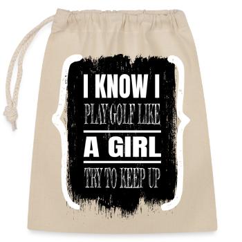 GolfHoodie Déclaration Funny Dictons Joke BoysGolf - Sac cadeau en coton avec cordon (25 x 30 cm) - nature - Devant