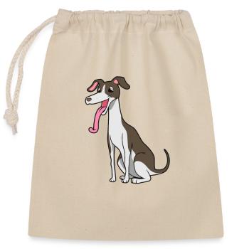 Kawaii Whippet - Verschließbarer Geschenkbeutel aus Baumwolle (25x30cm) - Natur - Vorne