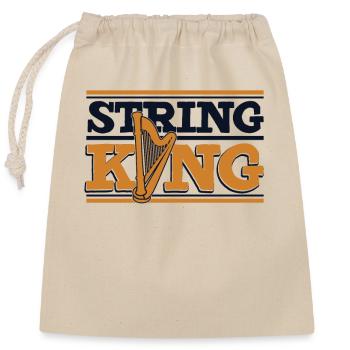String King Harfenmusik Harfe Konzertharfe - Verschließbarer Geschenkbeutel aus Baumwolle (25x30cm) - Natur - Vorne