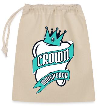 Crown Whisperer Laboratoire dentaire Laboratoire dentaire - Sac cadeau en coton avec cordon (25 x 30 cm) - nature - Devant