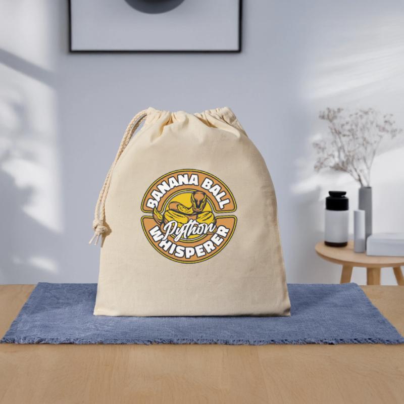 Boule de banane Python Chuchoter Python Boule de banane Sac cadeau en coton avec cordon (25 x 30 cm)