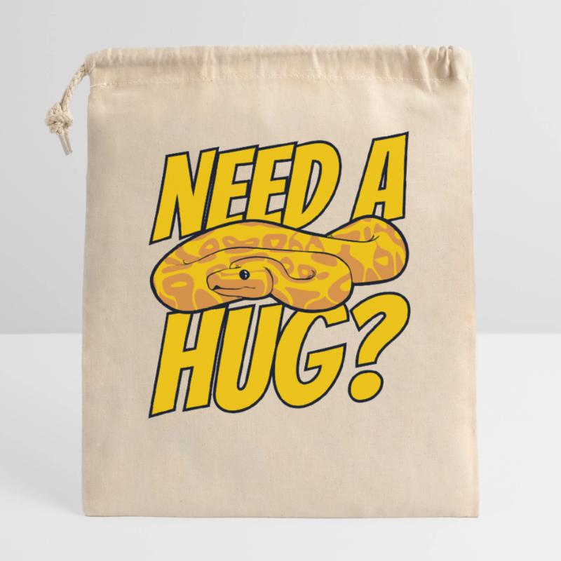 Besoin d’un câlin Python Snake Python Breeder Banane Sac cadeau en coton avec cordon (25 x 30 cm)