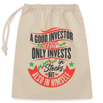 A Good Investor - Verschließbarer Geschenkbeutel aus Baumwolle (25x30cm) - Natur - Vorne