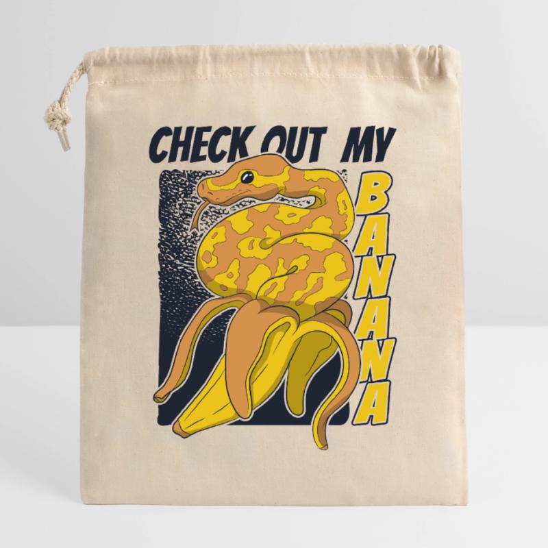 Découvrez ma boule de banane Python Snake Banana Sac cadeau en coton avec cordon (25 x 30 cm)