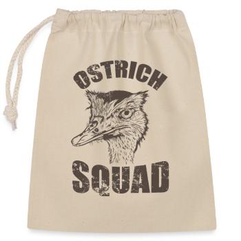 Ostrich Squad Vogel Strauß - Verschließbarer Geschenkbeutel aus Baumwolle (25x30cm) - Natur - Vorne