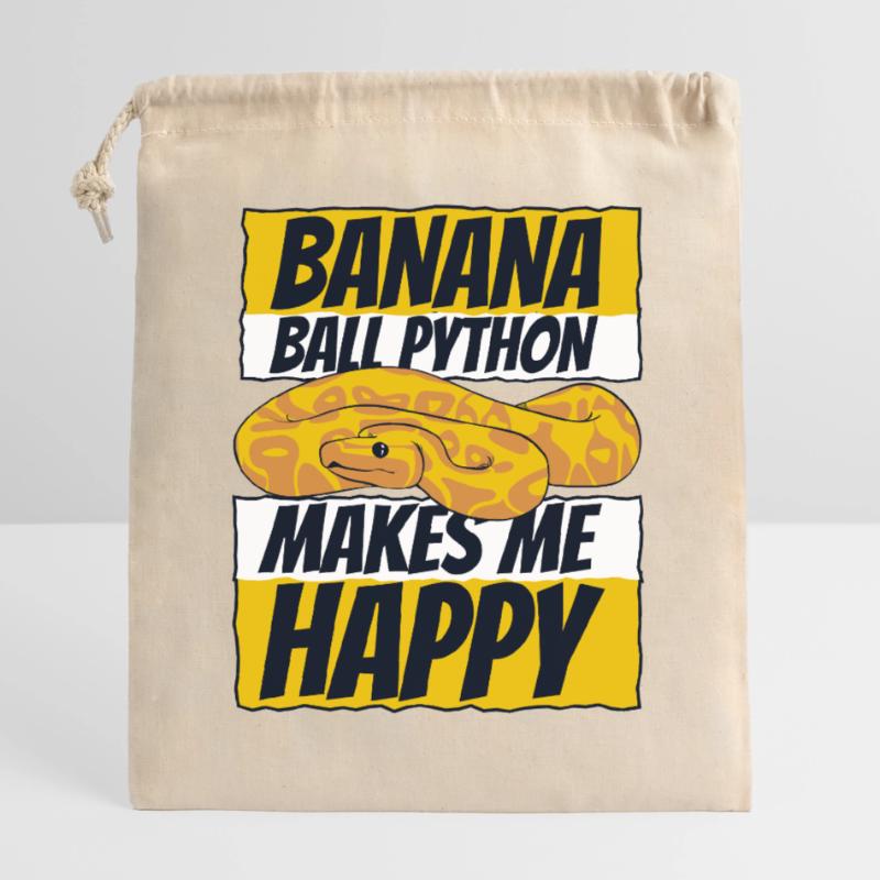 Me rend heureux Serpent Python Boule de banane Python Sac cadeau en coton avec cordon (25 x 30 cm)