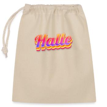Halleserin Halleser Halle - Sac cadeau en coton avec cordon (25 x 30 cm) - nature - Devant