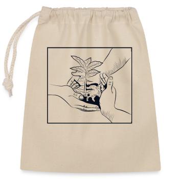 jardinier de jardin potager jardinier horticole - Sac cadeau en coton avec cordon (25 x 30 cm) - nature - Devant