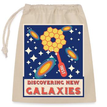 Discovering new galaxies - Closable cotton gift bag (25x30cm) - nature - Front