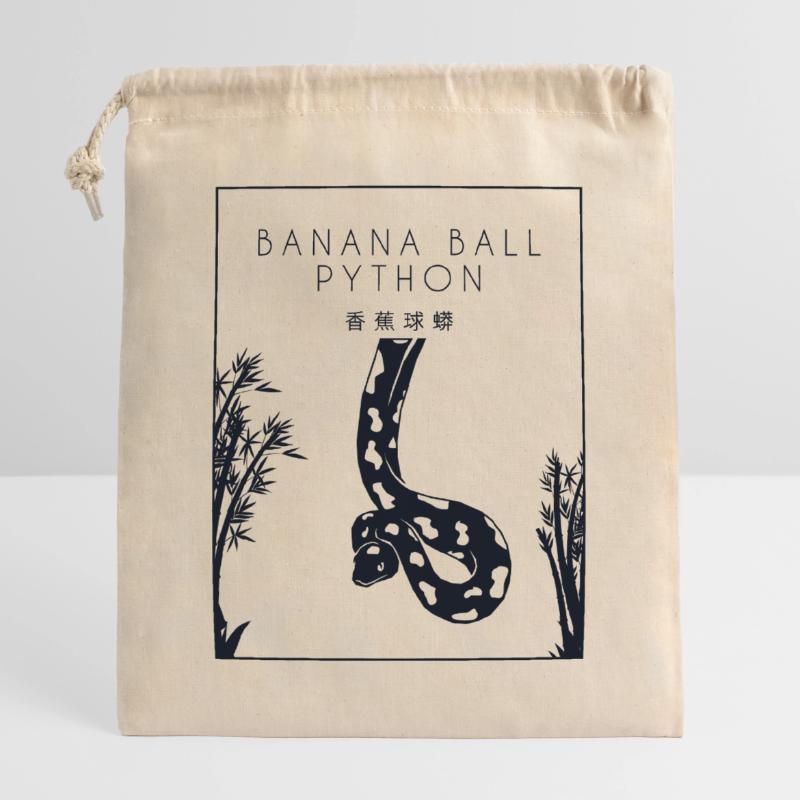 Boule de banane Python Hanzi Chinois Hanzi Snake Banane Sac cadeau en coton avec cordon (25 x 30 cm)