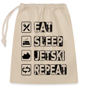 Eat Sleep Jetski Repeat - Verschließbarer Geschenkbeutel aus Baumwolle (25x30cm) - Natur - Vorne