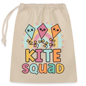 Kite Squad Lustiges Matching für Mädchen Drachenflieger - Verschließbarer Geschenkbeutel aus Baumwolle (25x30cm) - Natur - Vorne