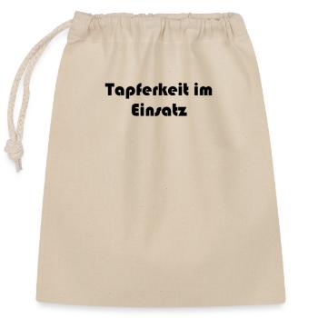 Feuerwehr - Tapferkeit im Einsatz - Verschließbarer Geschenkbeutel aus Baumwolle (25x30cm) - Natur - Vorne