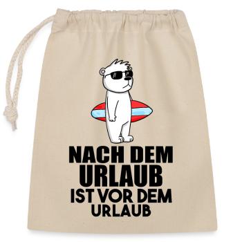 Urlaub - Verschließbarer Geschenkbeutel aus Baumwolle (25x30cm) - Natur - Vorne