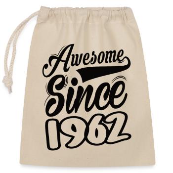 Awesome Since 1962 - Verschließbarer Geschenkbeutel aus Baumwolle (25x30cm) - Natur - Vorne