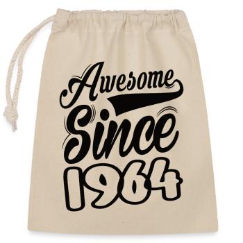 Awesome Since 1964 - Verschließbarer Geschenkbeutel aus Baumwolle (25x30cm) - Natur - Vorne